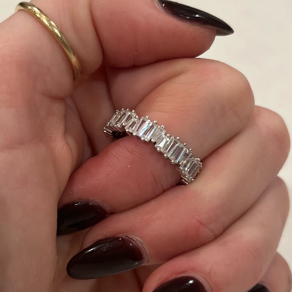 Baguette Eternity Diamond Band Ring | Size 8